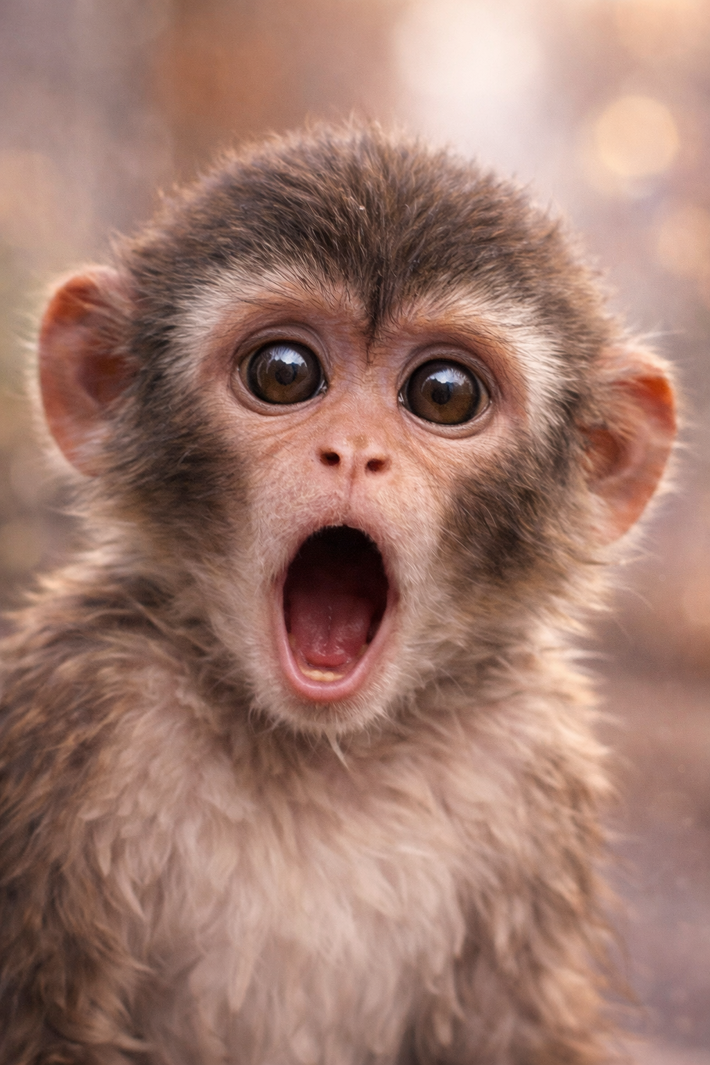 Mono con cara de asombro